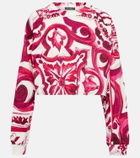 Dolce&Gabbana Majolica cropped cotton jersey sweatshirt