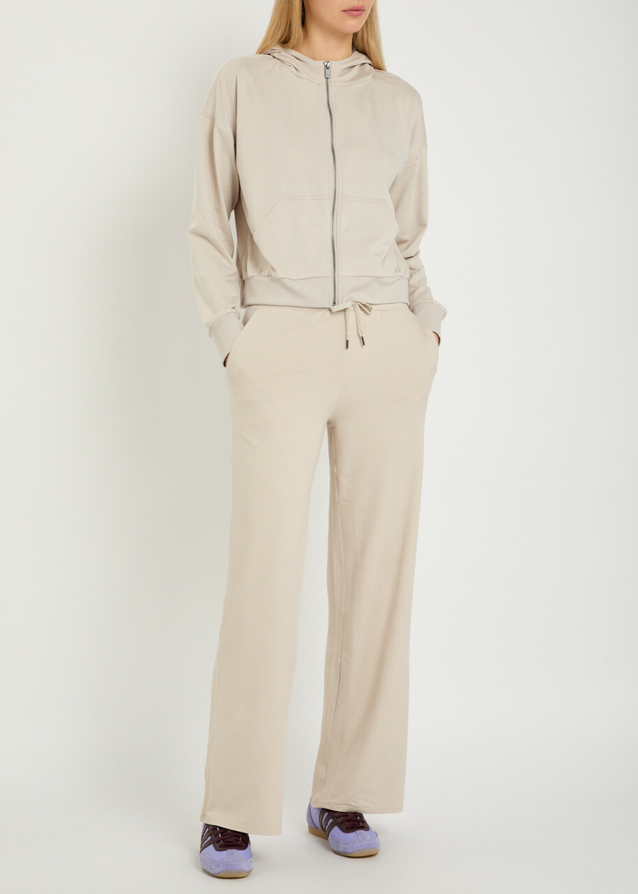 Vuori Halo Essential Wide-leg Jersey Sweatpants Ecru