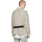 Raf Simons Off-White and Brown Argyle Knit Sweater