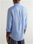 Derek Rose - Monaco Slub Linen Shirt - Blue
