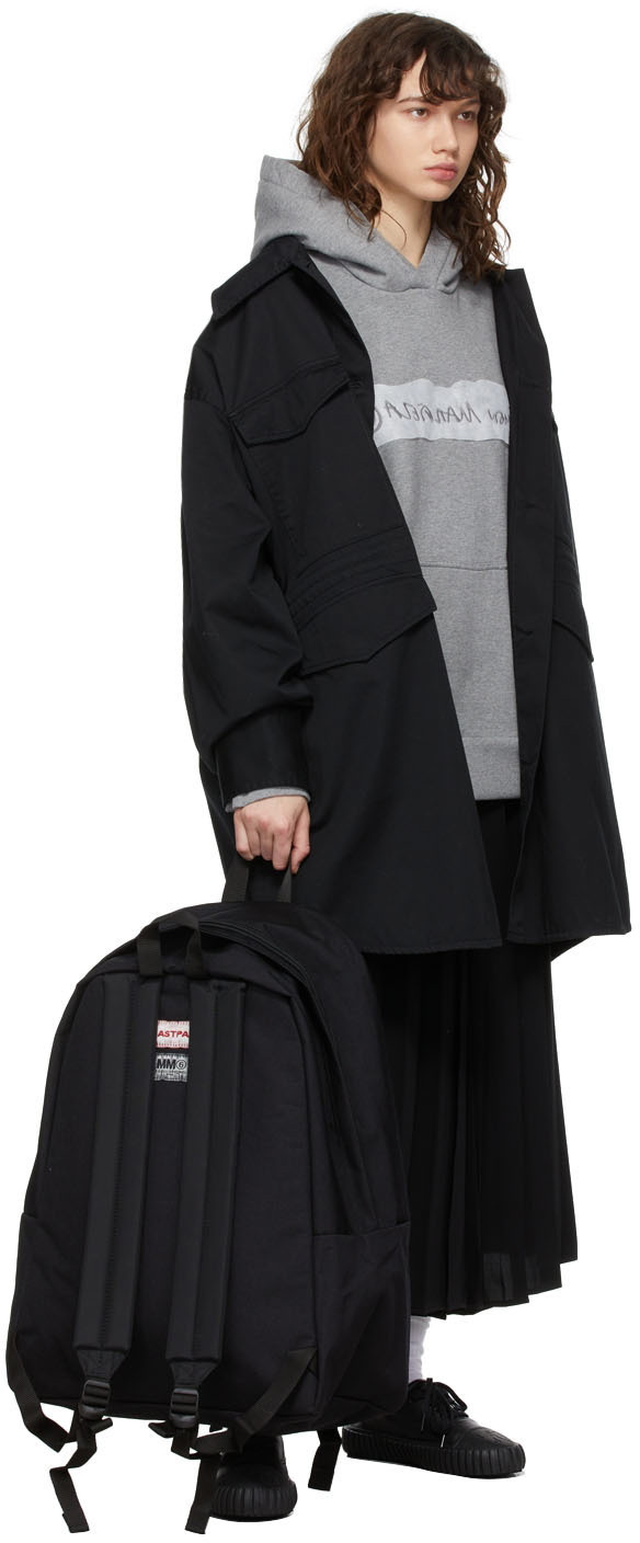 MM6 Maison Margiela Black Eastpak Edition Double Strap Backpack