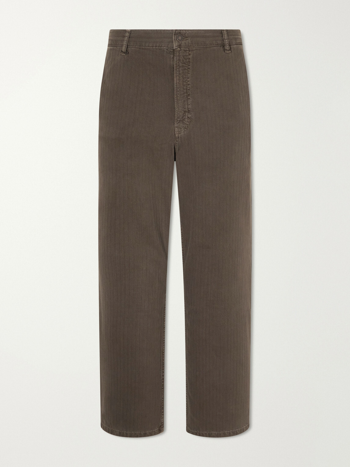 Jeanerica - Genua Wide-Leg Herringbone Cotton-Blend Trousers - Brown