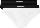 Dsquared2 Two-Pack Black & White Stretch Cotton Briefs