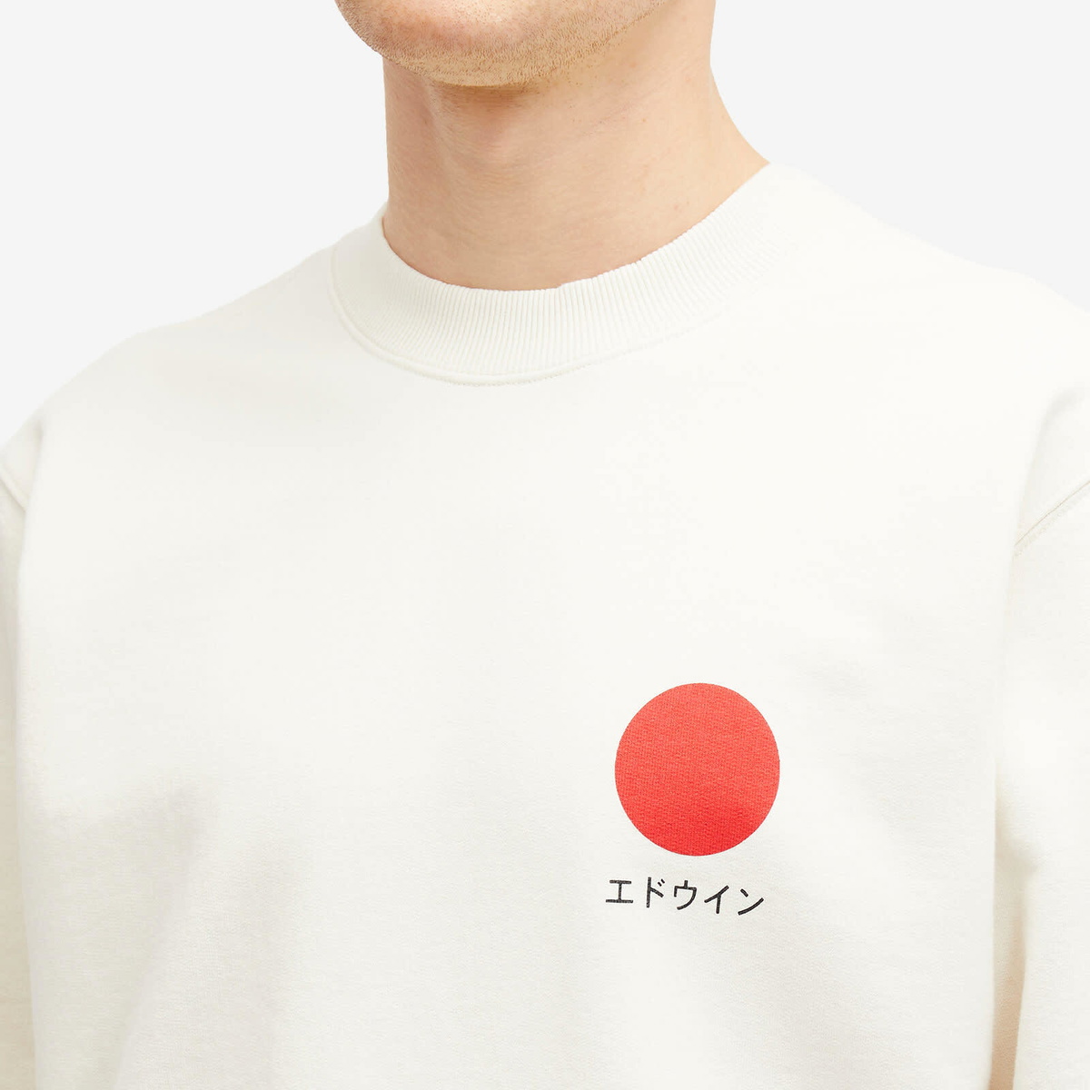 Edwin Men's Japanese Sun Crew Sweatshirt in Whisper White