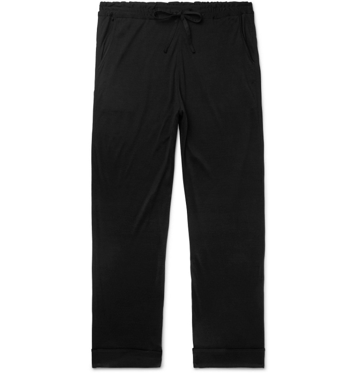Photo: Secondskin - Tapered Silk-Jersey Sweatpants - Black
