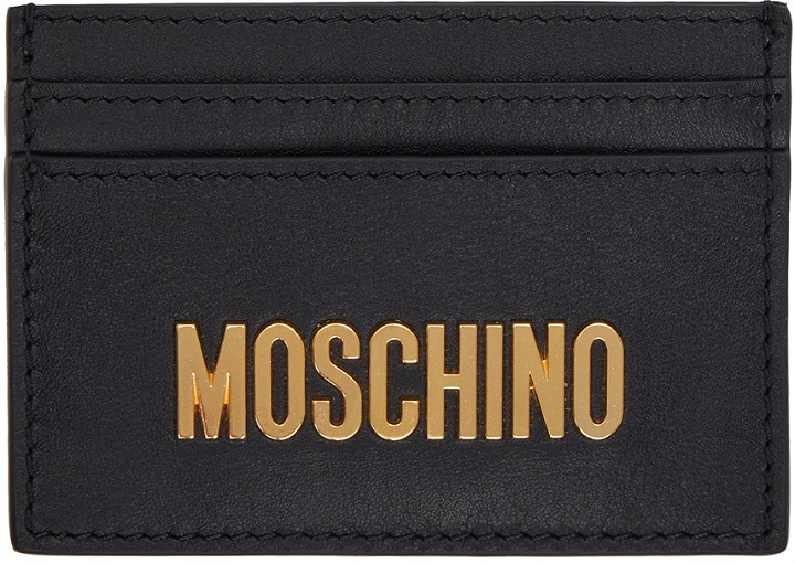 Photo: Moschino Black Logo Card Holder
