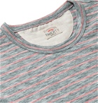 Faherty - Striped Slub Mélange Cotton-Blend Jersey T-Shirt - Blue