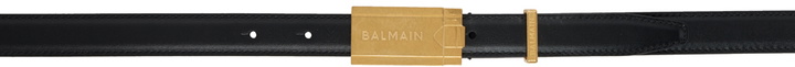 Photo: Balmain Black Calfskin 'Balmain' Plaque Belt