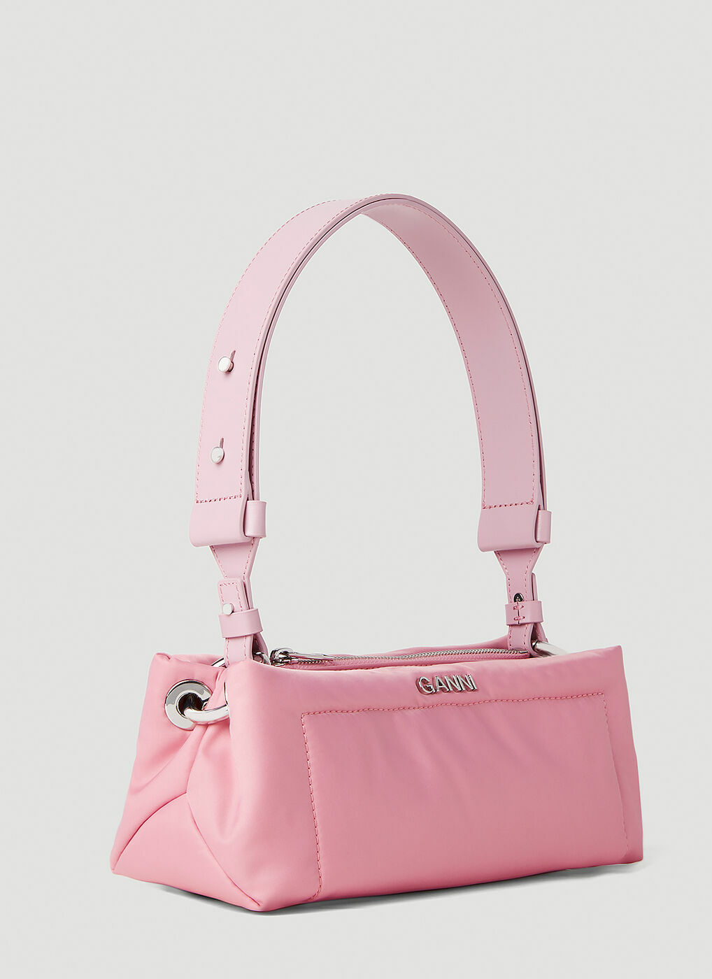 GANNI - Pillow Baguette Shoulder Bag in Pink GANNI