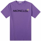 Moncler Men's Text Logo T-Shirt in Purple