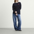 Comme des Garçons Play U Sweater Red Emblem Knit in Navy