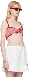 Bode Red Revere Stripe Bra