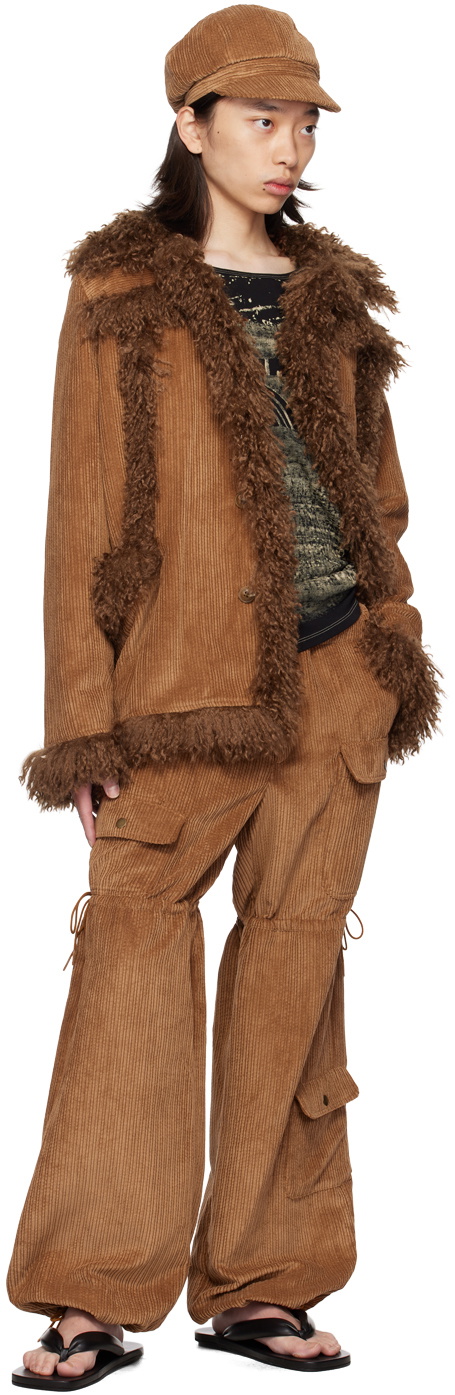 Anna Sui SSENSE Exclusive Brown Cord Drawstring Cargo Pants