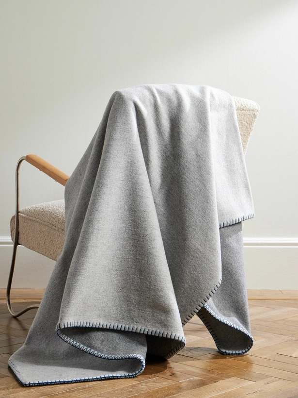 Photo: Johnstons of Elgin - Topstitched Merino Wool and Cashmere-Blend Blanket