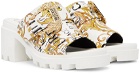 Versace Jeans Couture White & Gold Winny Heeled Sandals