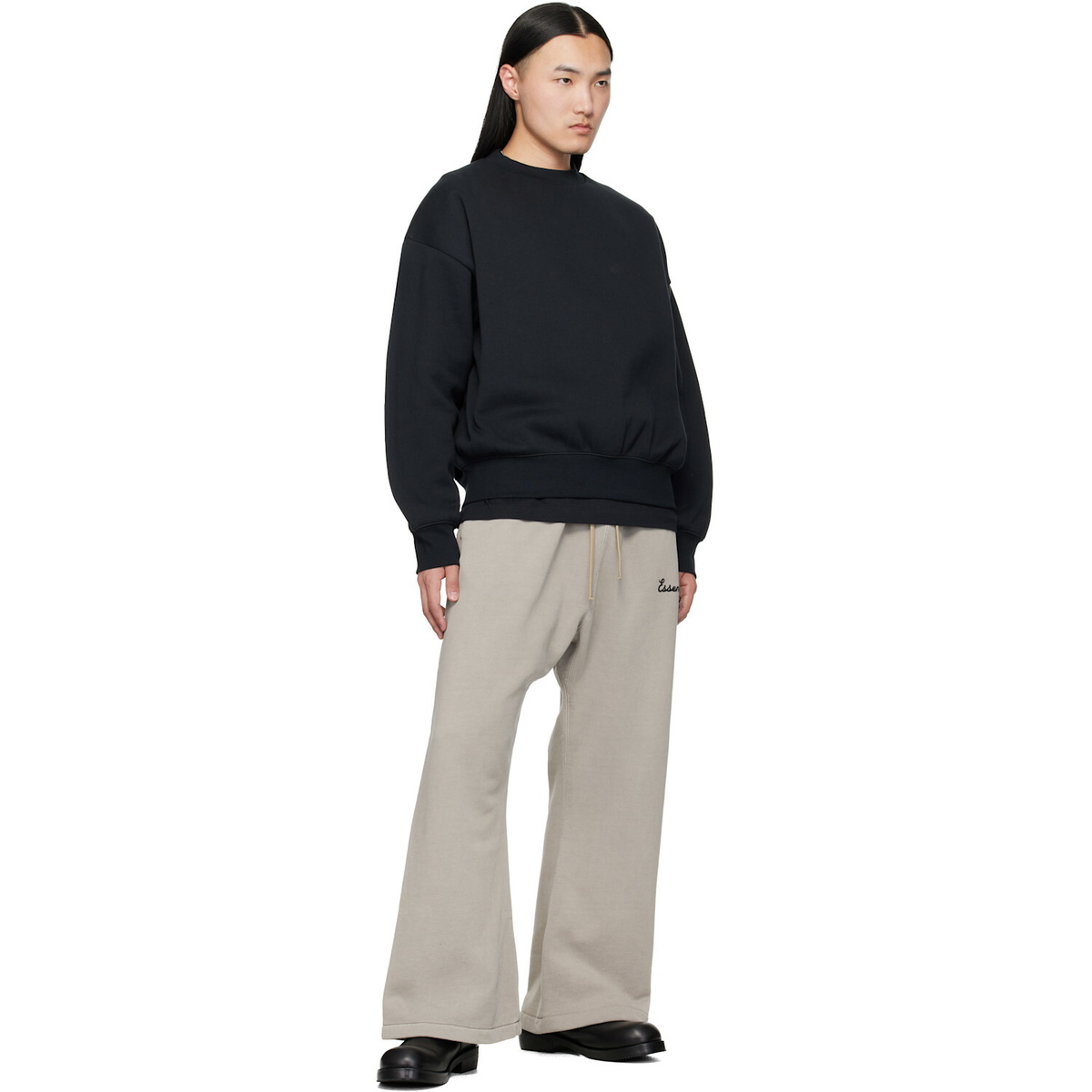 Fear of God ESSENTIALS Black Classic Crewneck Sweatshirt