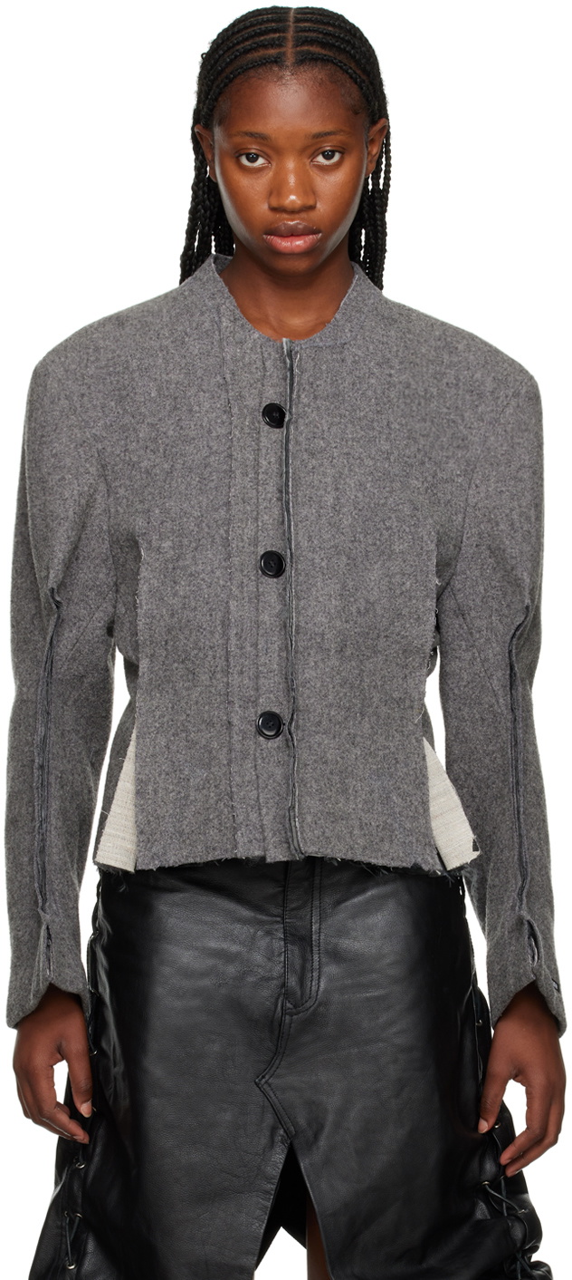 HODAKOVA Gray Raw Edge Jacket HODAKOVA