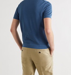 TOM FORD - Textured Cotton-Blend Polo Shirt - Blue