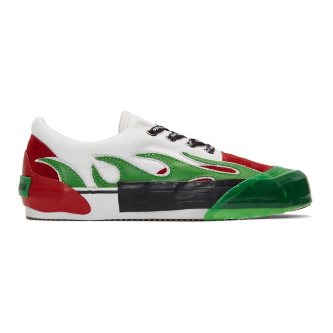 Photo: Palm Angels Green and Red Flame Sneakers