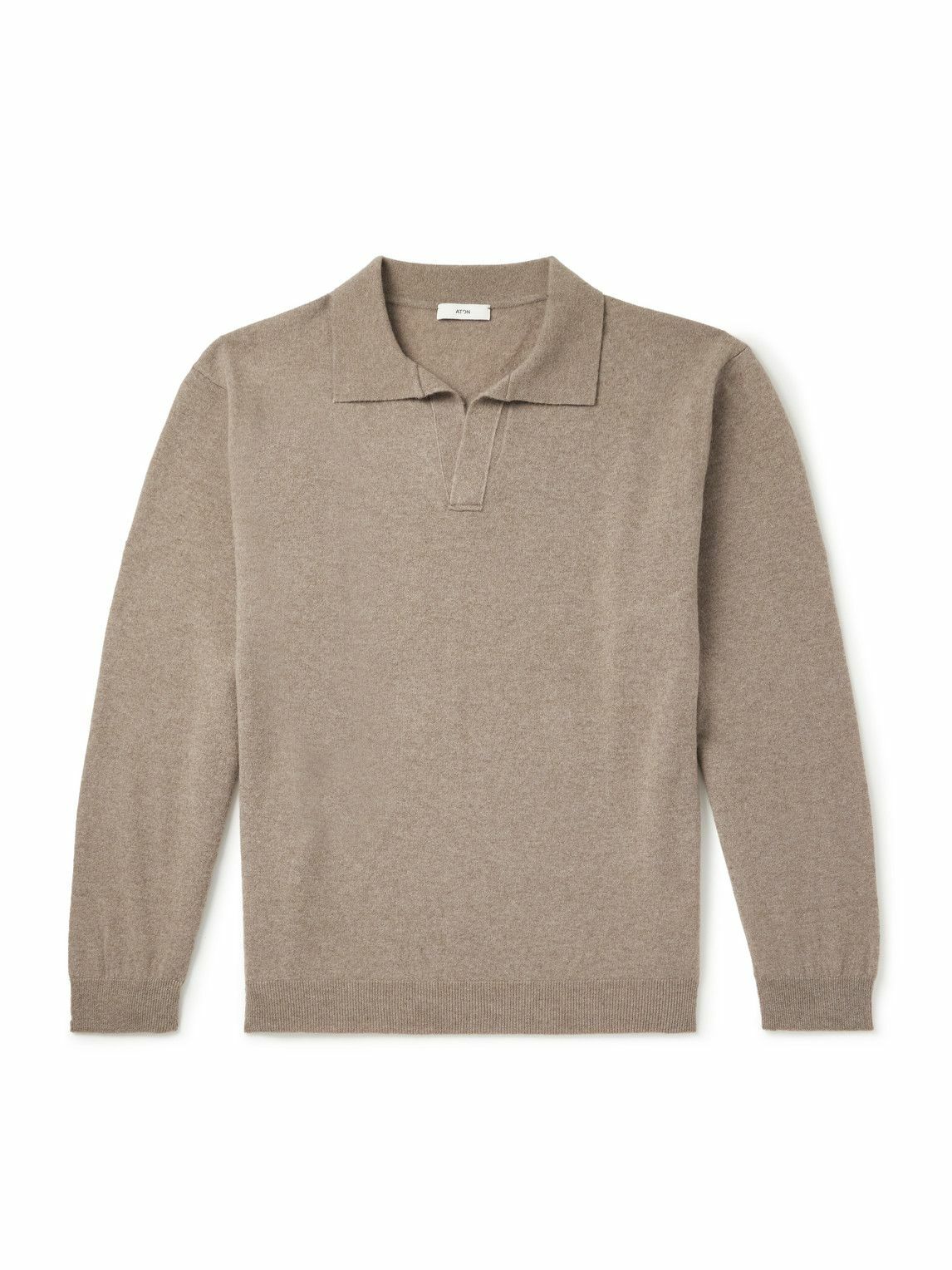 ATON - Wool-Blend Polo Shirt - Neutrals