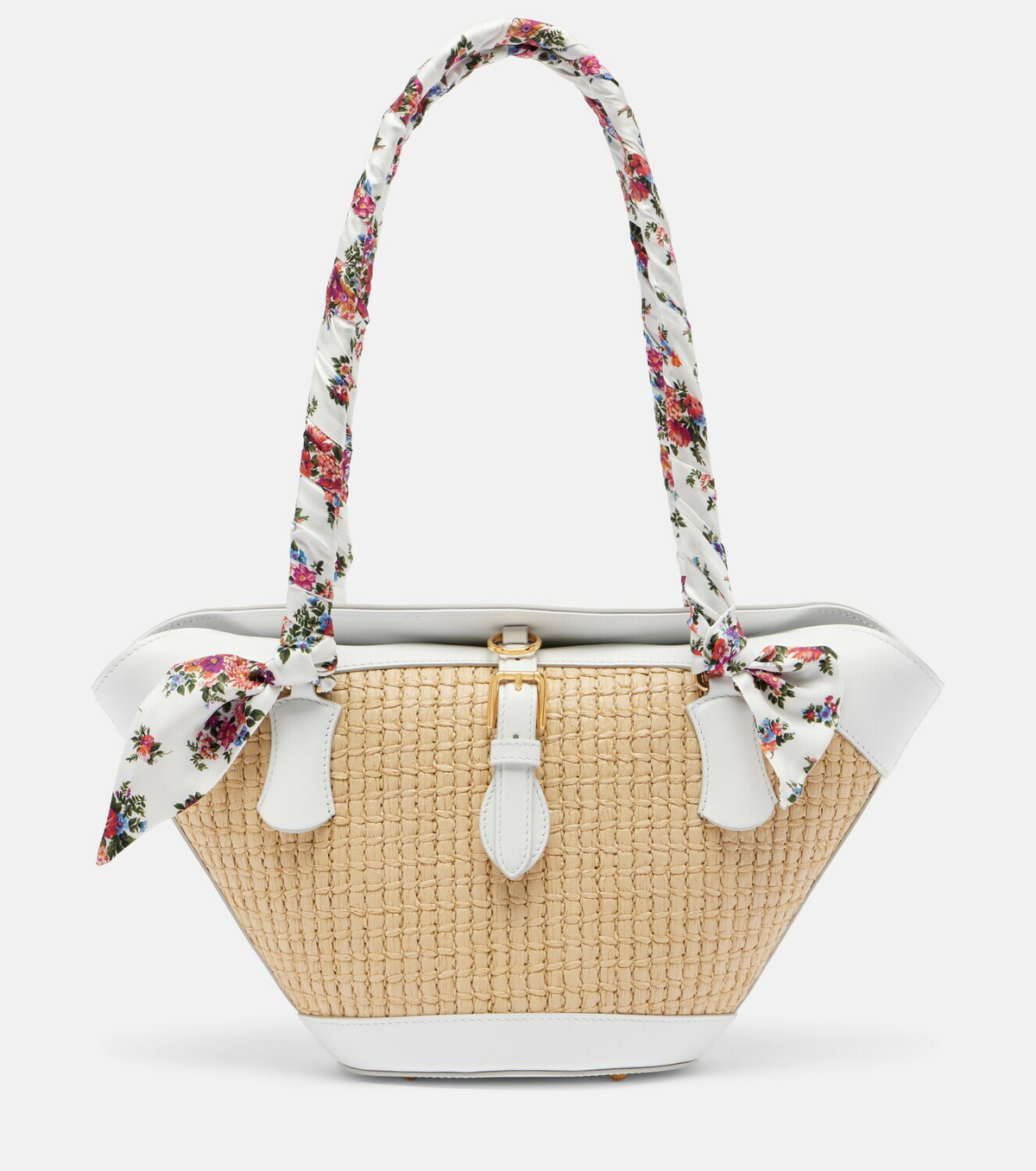 Dolce&Gabbana Capri Medium leather-trimmed raffia tote bag