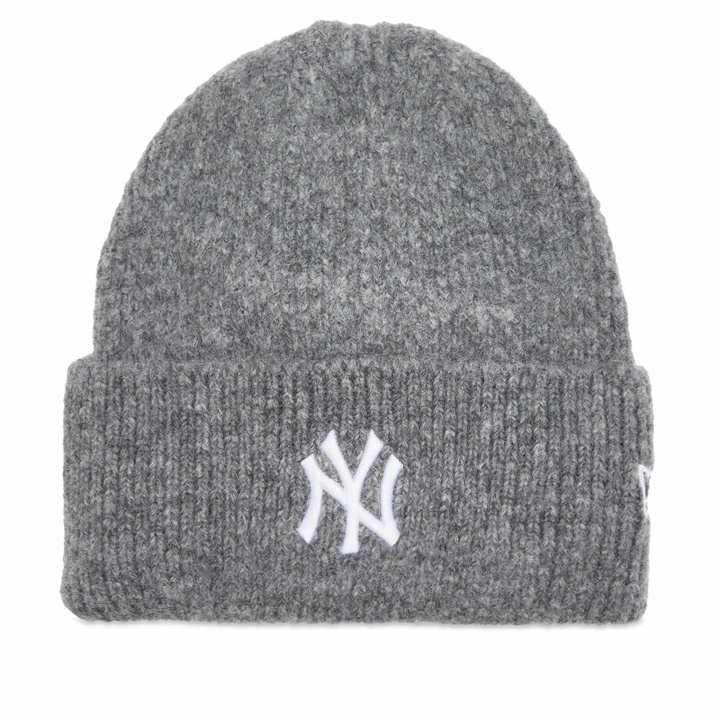 Photo: New Era New York Yankees Wide Cuff Beanie Hat in Dark Grey 