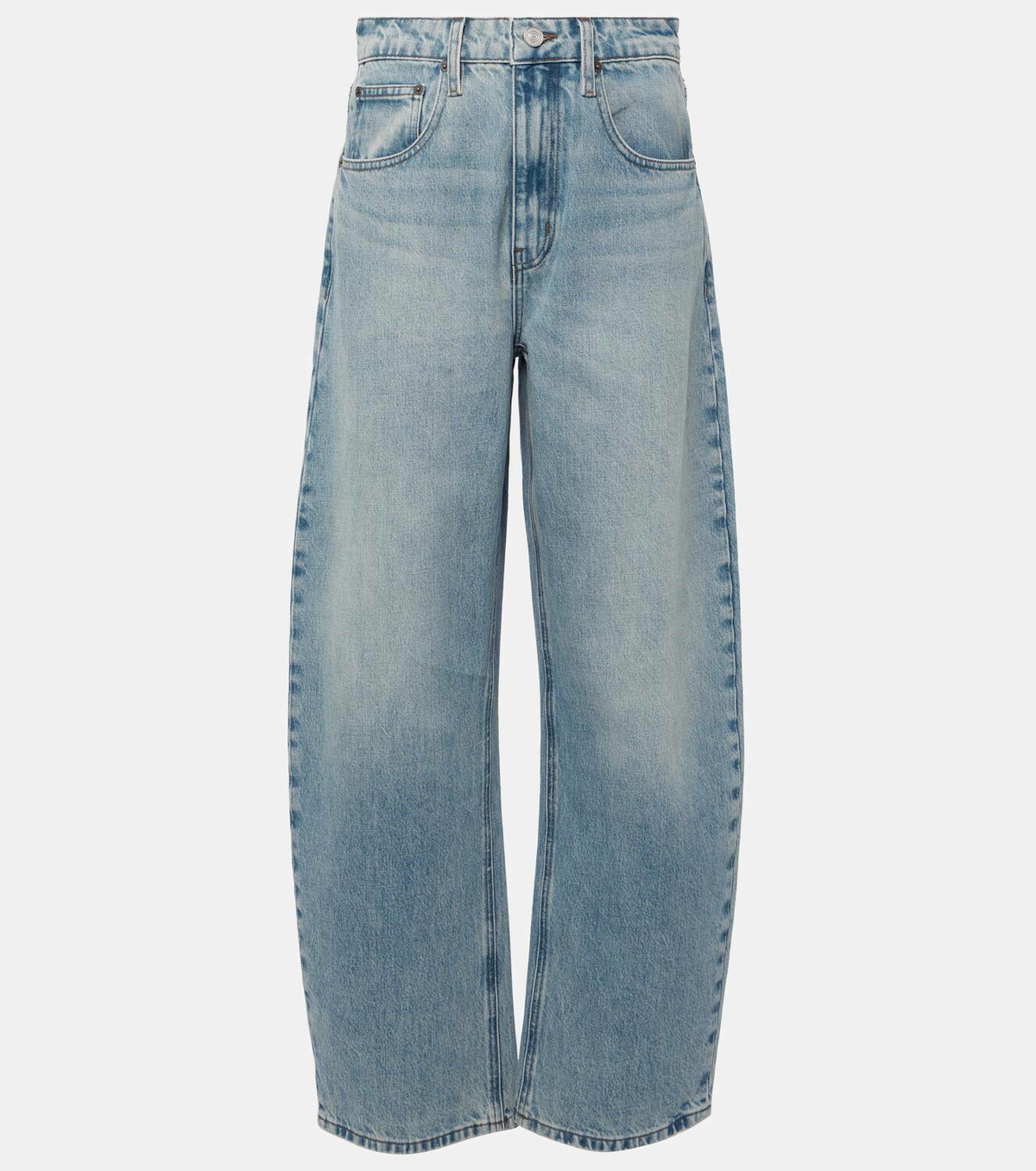 Frame High-rise barrel-leg jeans Frame Denim