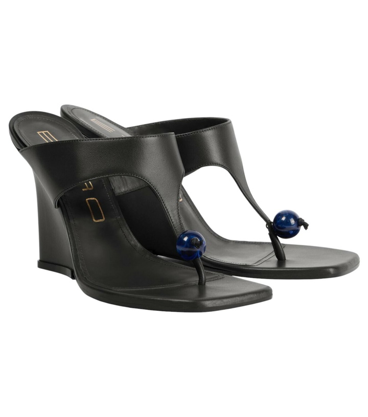 Photo: Etro 90 leather wedge sandals