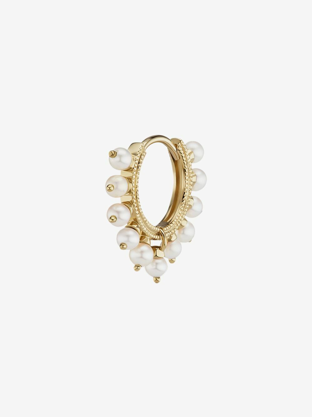 MARIA TASH 18K Yellow Gold Pearl Coronet Hoop Earring