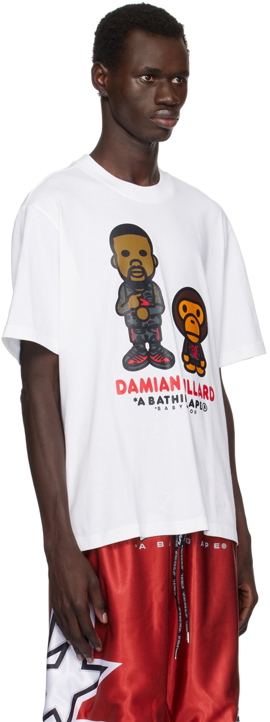 BAPE White adidas Originals Edition Dame Bape Baby Milo T shirt A Bathing Ape