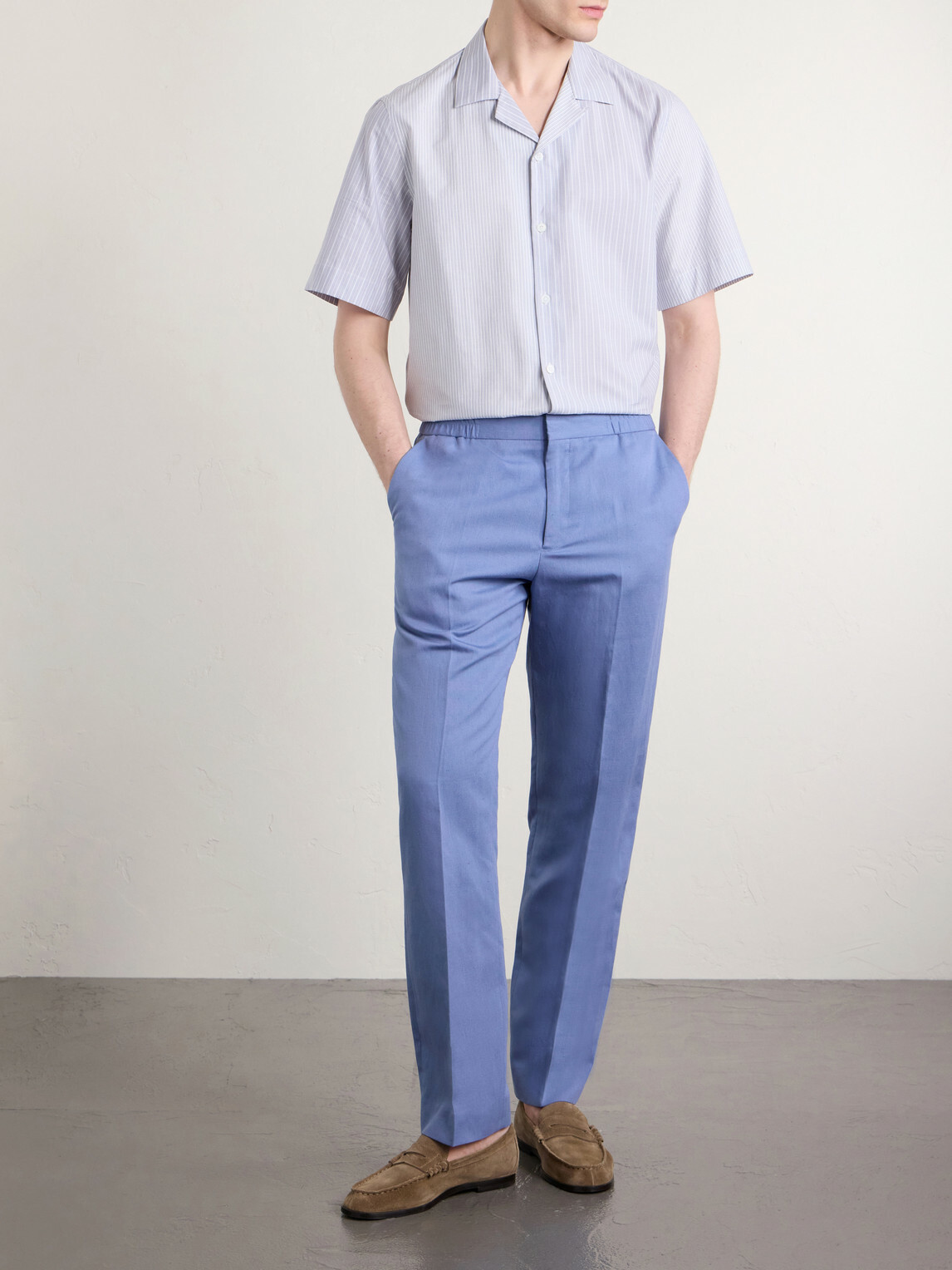 Paul Smith - Straight-Leg Cotton, Linen and Lyocell-Blend Trousers - Blue