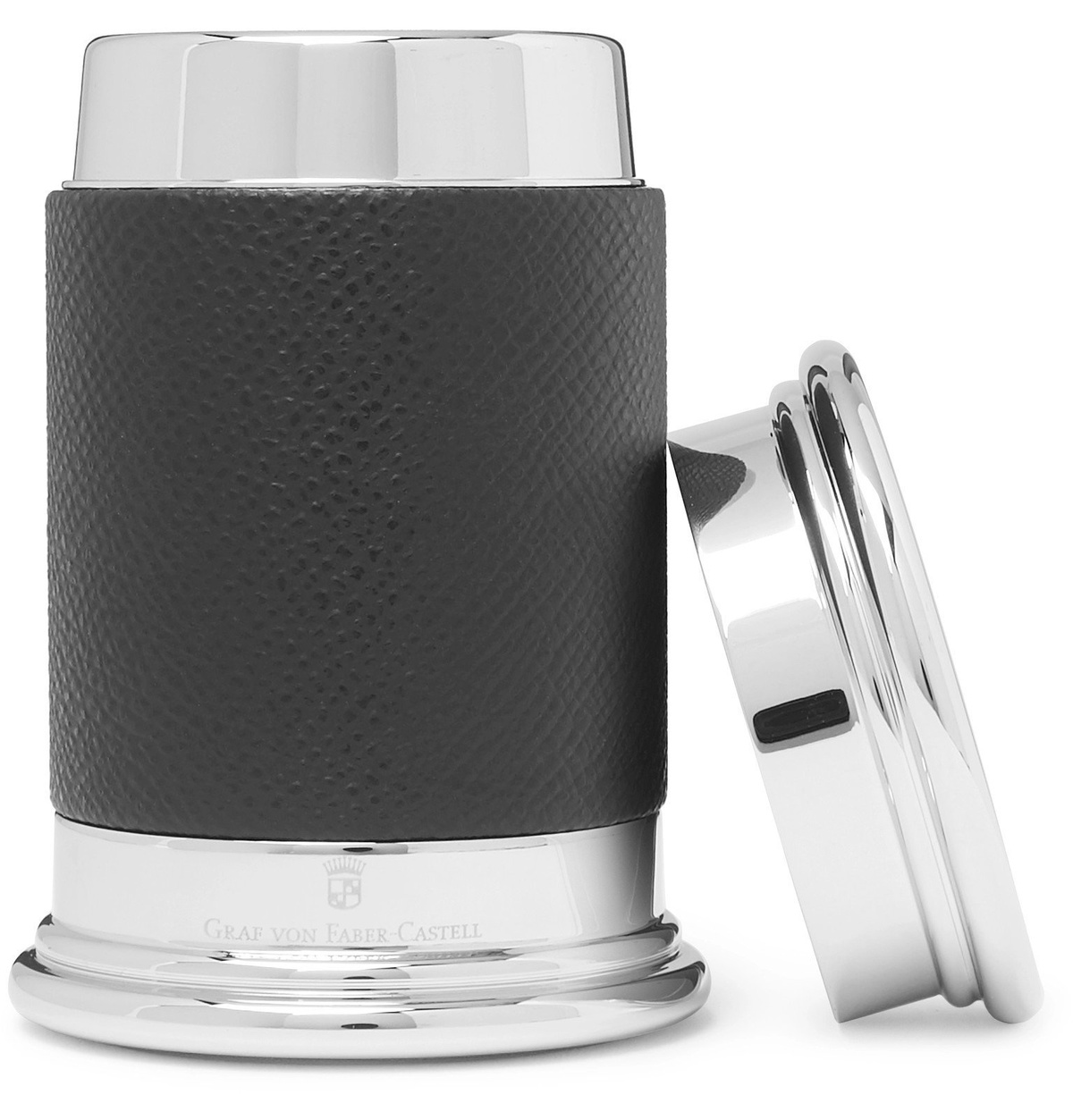 Graf von Faber-Castell - Epsom Textured-Leather and Silver-Tone Pencil Sharpener - Black