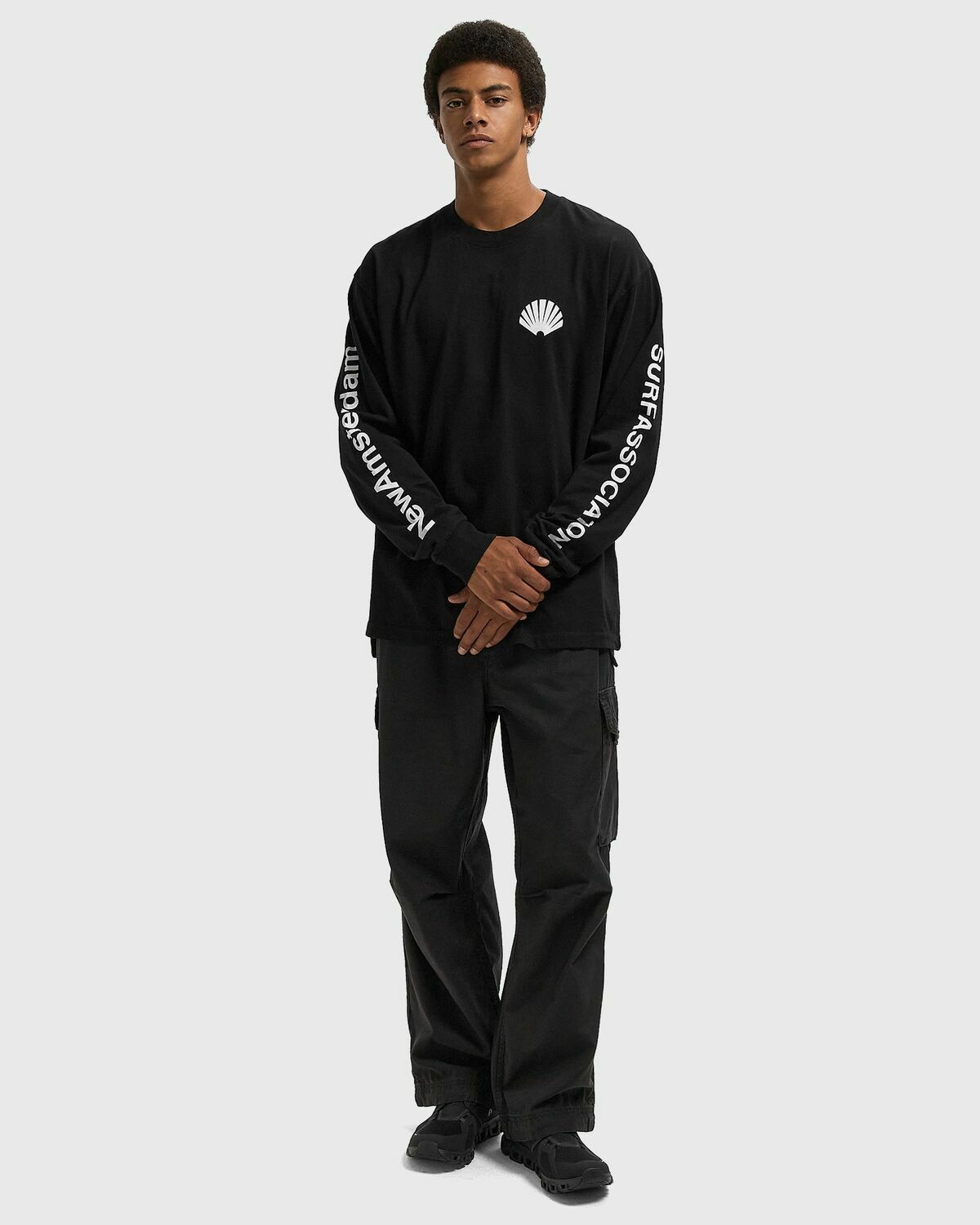 New Amsterdam LOGO LONGSLEEVE Black Mens Longsleefe