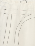 TOTEME Monogram Cotton Blend Pajama Shorts