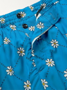 Marni - Marnigram Straight-Leg Pleated Logo-Print Satin Bermuda Shorts - Blue