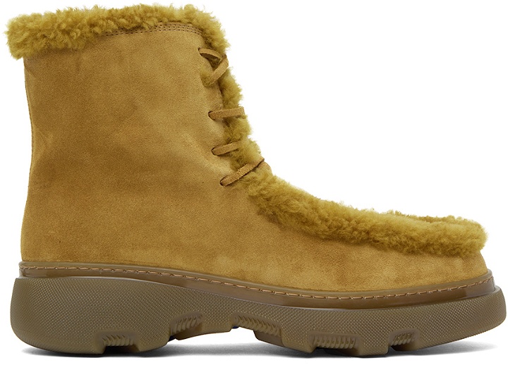 Photo: Burberry Yellow Shearling Creeper Boots