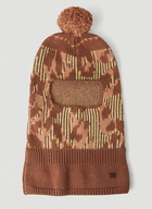 Pompom Balaclava in Brown