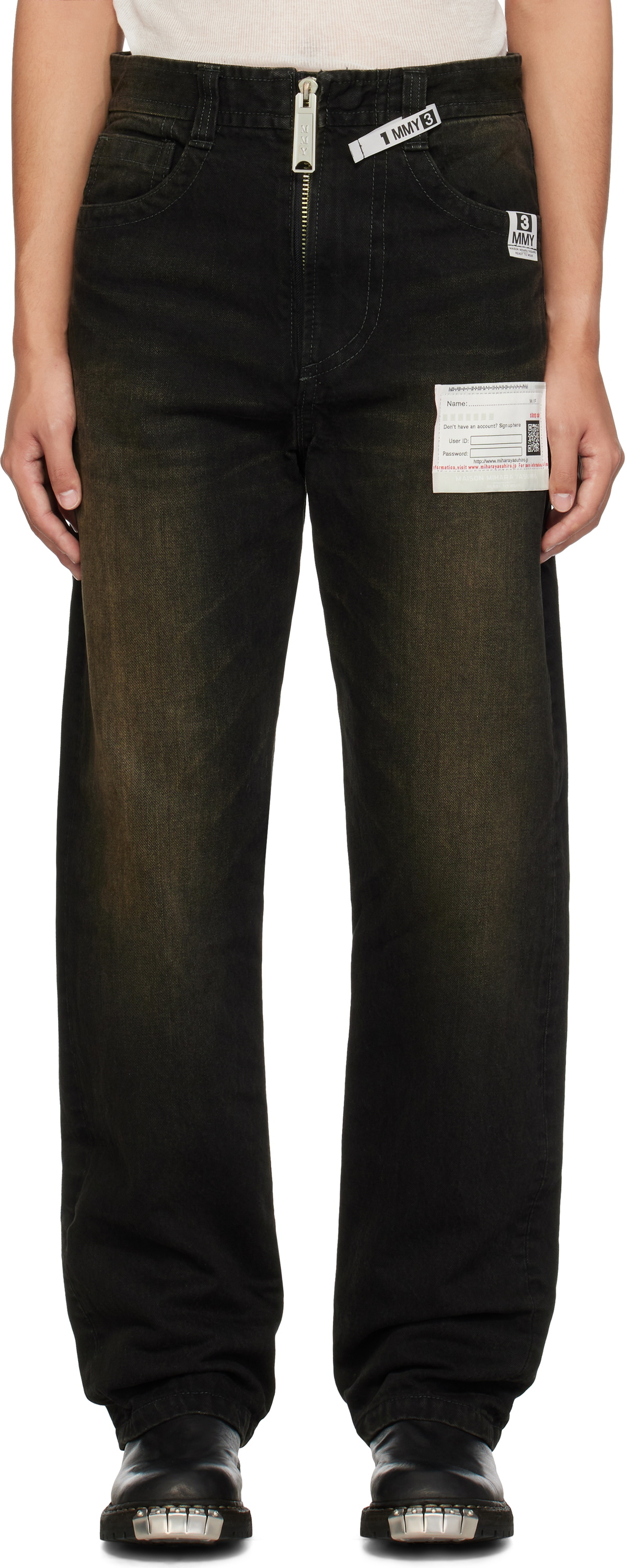 Maison MIHARA YASUHIRO Black Amateur Sewn Jeans Maison MIHARA YASUHIRO