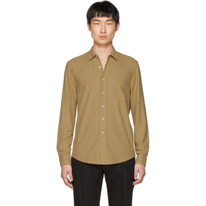 Photo: Our Legacy Tan Silk Classic Shirt