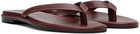 Aeyde Burgundy Melody Leather Thong Sandals