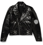 Enfants Riches Déprimés - Printed Leather Biker Jacket - Black