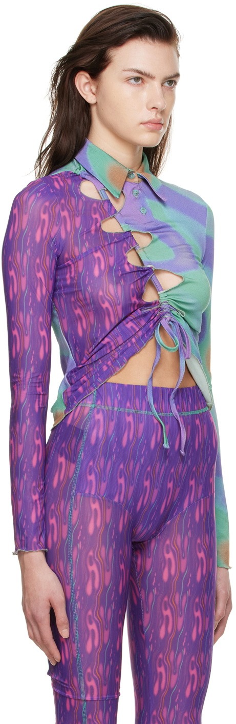 AVAVAV Blue Cutout Shirt