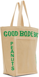 Bode Beige & Green Small Beer Tote