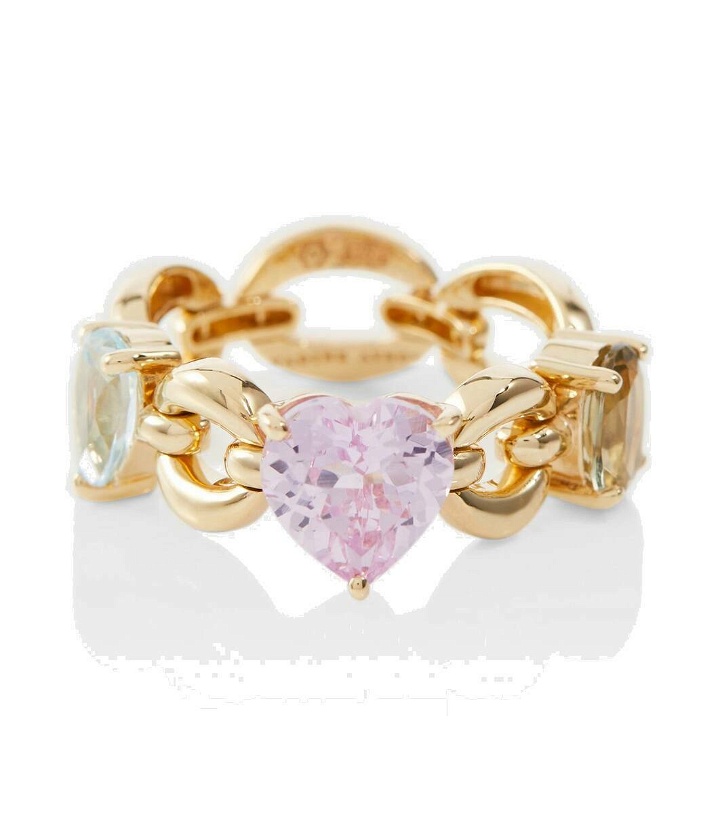 Photo: Nadine Aysoy Catena Petite 18kt gold ring with topaz, amethyst and sapphire