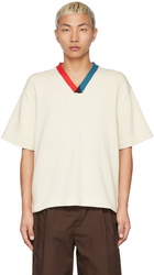 Jil Sander Beige V-Neck Sweater