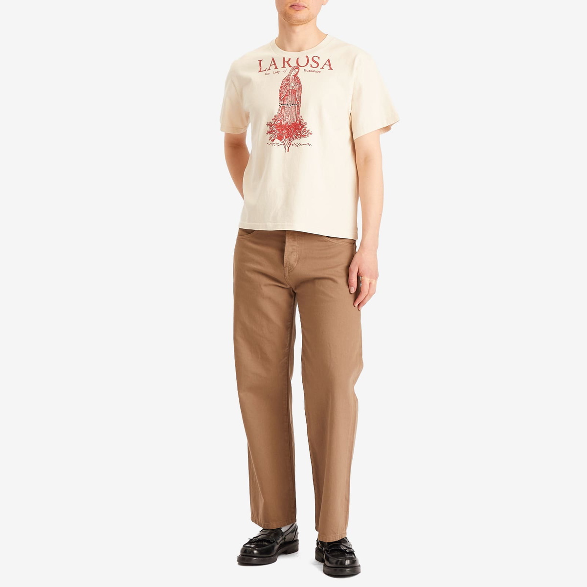 Second/Layer Men's La Rosa Baggy Baby T-Shirt in Beige