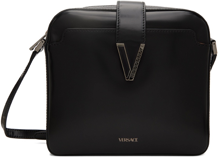 Photo: Versace Black V Greca Messenger Bag