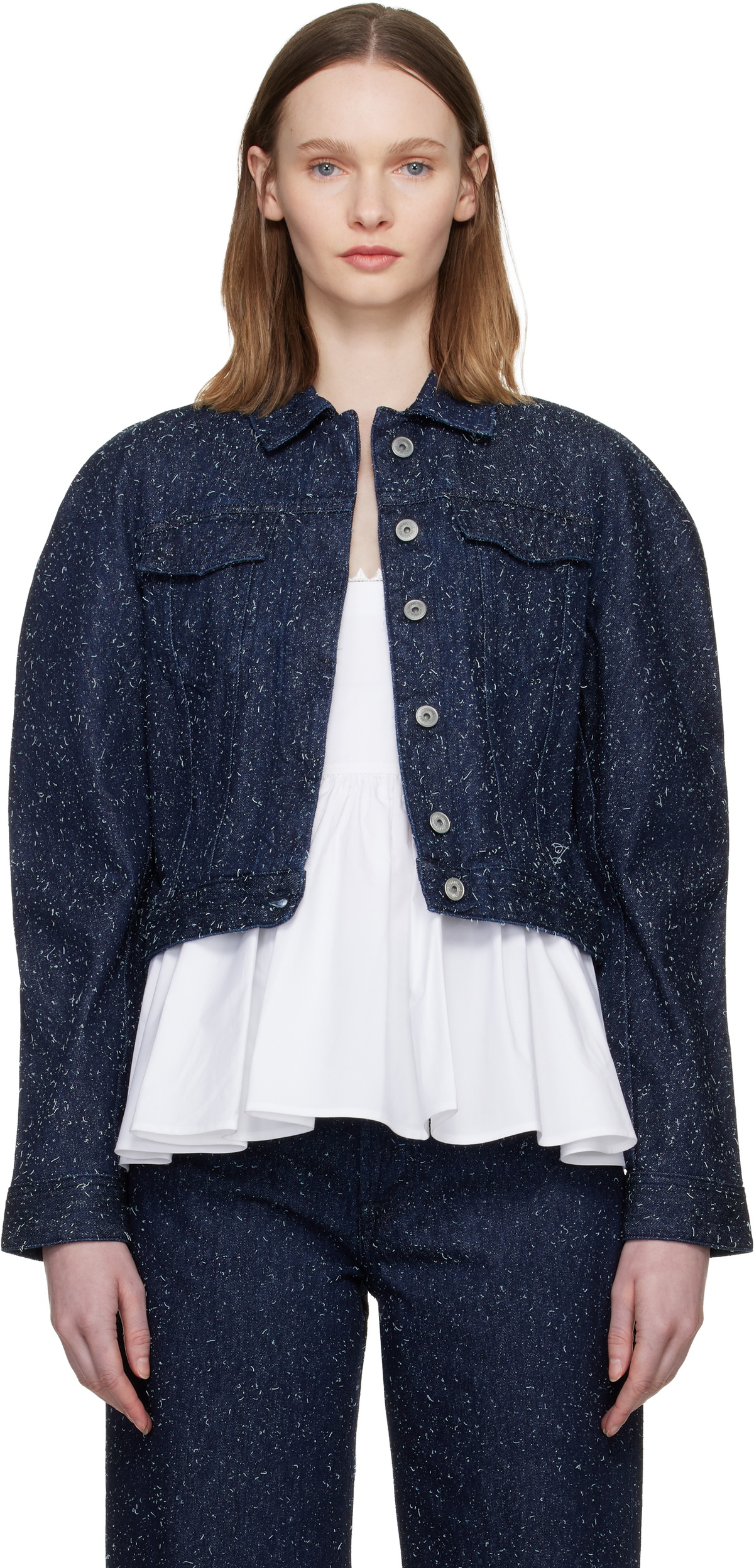 JACQUEMUS Navy 'The Ovalo de-Nîmes' Denim Jacket