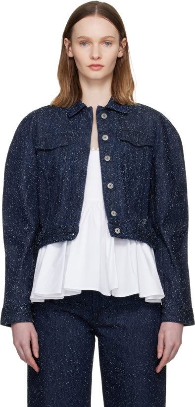 Photo: JACQUEMUS Navy 'The Ovalo de-Nîmes' Denim Jacket
