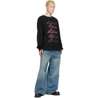 We11done Black Gradient Logo Long-Sleeved T-shirt